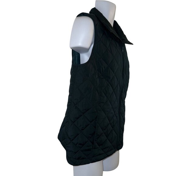 READ NWT Lands End Womens Oversized Vest M 10-12 Green Quilted Repreve Pockets - Picture 4 of 10